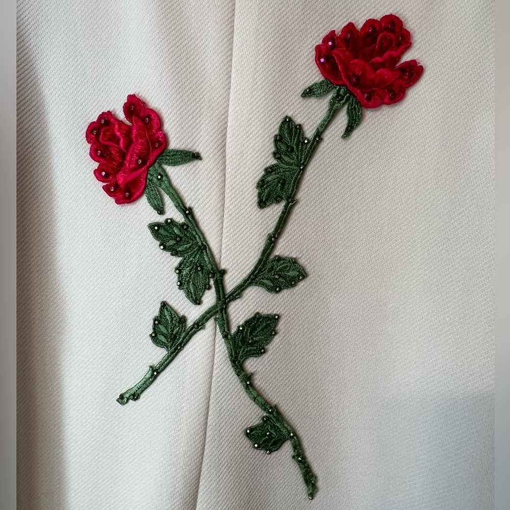 VINTAGE 2 Piece Western Embroidered Rose Set (Button-Up + Flare Pant) - Picture 5 of 14